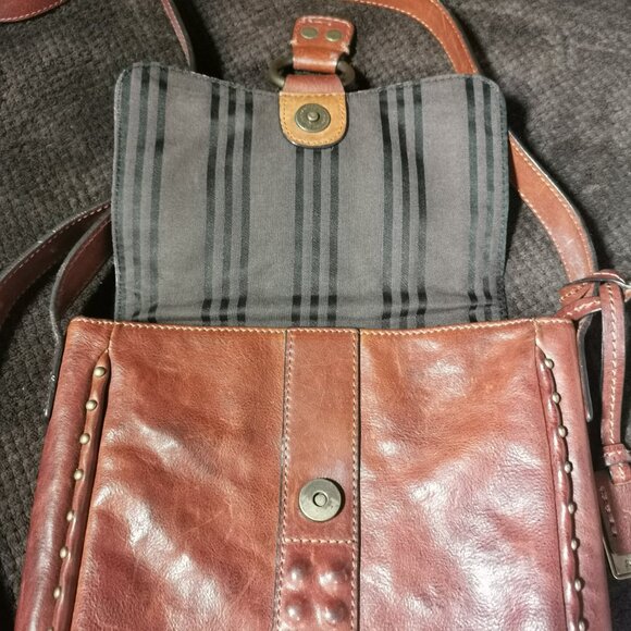 Whiskey/Antique Gold Studded Roxanne Crossbody #249 - Picture 5 of 16